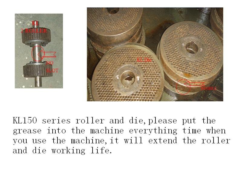 KL150 series pellet machine 2.5mm die