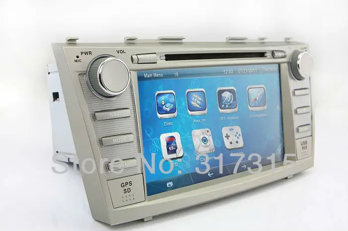 Excellent 8" 2-Din Car DVD Player for Toyota Camry 2007-2011 with GPS Navigation Radio Bluetooth TV Map USB SD AUX Stereo Audio Video 4