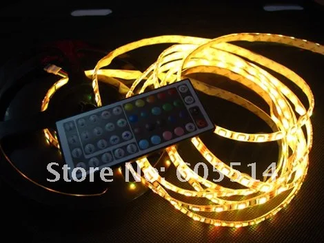 [Seven Neon]Free DHL shipping+5M waterproof 300 LEDs 5050 led SMD RGB Led+24keys IR remote controller+12V 7A Led Power Adapter