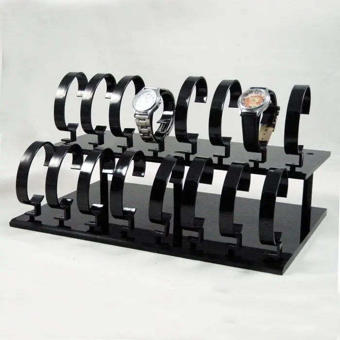 Wholesale Watch Display Stand Rack-Watch Display Stand Rack For 16 Pcs Black 