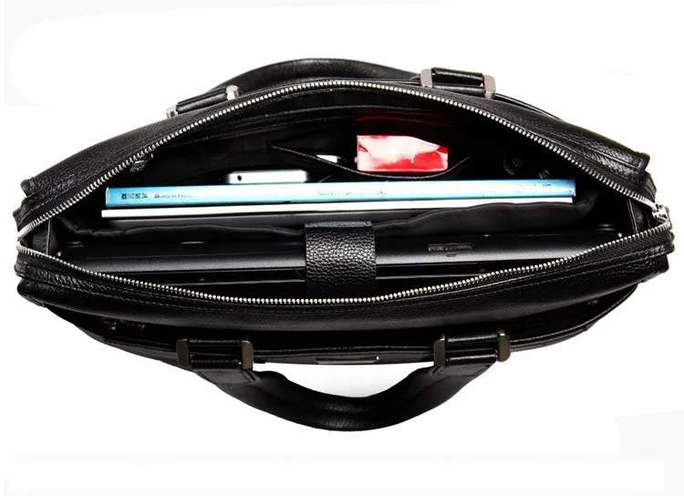 Free shipping P . kuone man commercial male handbag genuine leather shoulder men's asual bag leather briefcase03