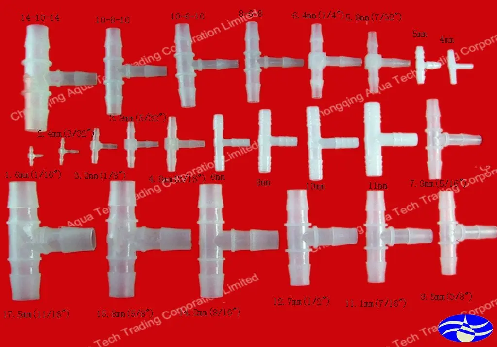 12.7mm(1/2") Tee plastic pipe connector,hose connector,pipe fittings