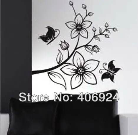 New Listing Removable Drawing Room PVC Wall Stickers Butterfly And Flower Home Decoration Art Decals New Listing Removable Drawing Room PVC Wall Stickers Butterfly And Flower Home Decoration Art Decals
