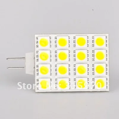 G4 LED bi-polarity capable 16pcs 5050smd AC/DC10-30V full color square type 260LM 