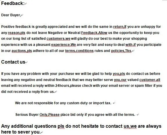 feed back