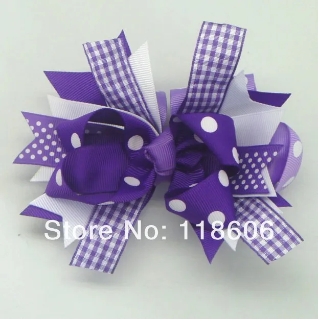 Purple Plaid Ribbon Hair Accessory .jpg