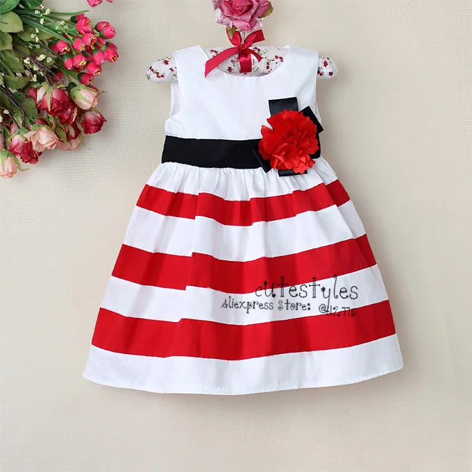 white and red dress for baby girl