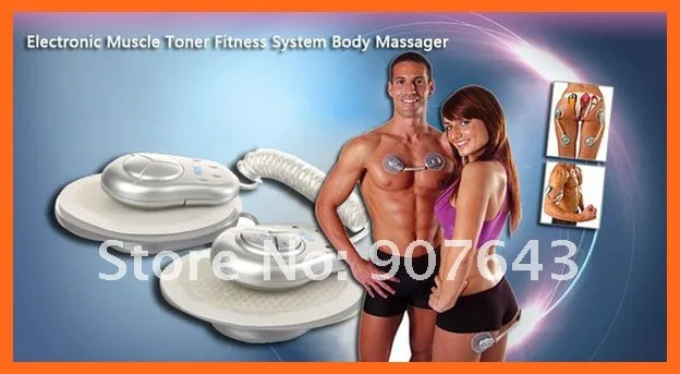 Electronic Muscle Toner Fitness System Body Massager (Silver) Free Shipping