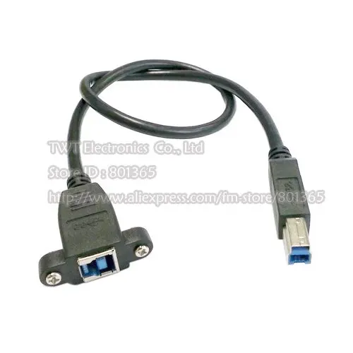 Super Speed USB 3.0 back panel mount female To Male B type extension cable 0.5m.jpg