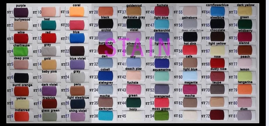 import satin color  chart