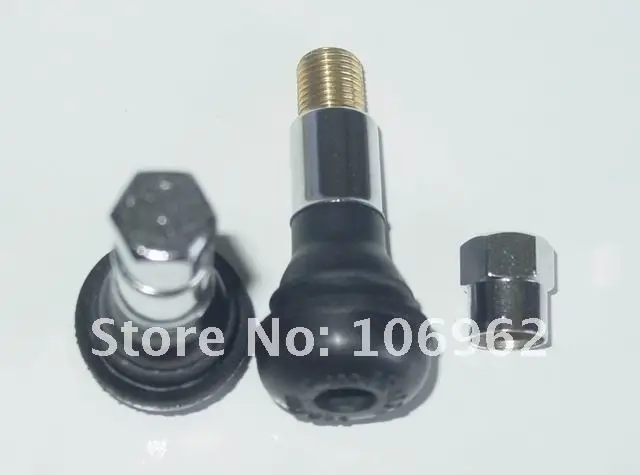 Wholesale - 100 pcs/lot TR413C Chromed sleeve tire (tyre) valves snap-in tubeless valves (natural rubber) for passenger cars