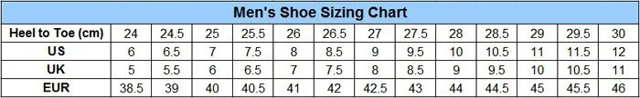 Men Size Chart