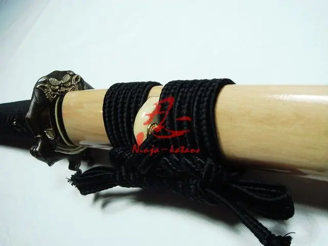 handmade japanese samurai katana demon tsuba titanium adsorb folded steel sword