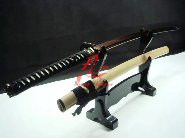 handmade japanese samurai katana demon tsuba titanium adsorb folded steel sword