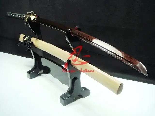 handmade japanese samurai katana demon tsuba titanium adsorb folded steel sword