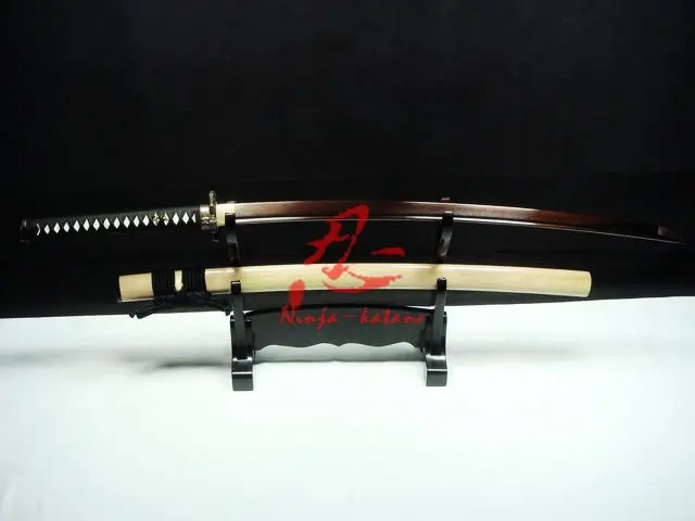 handmade japanese samurai katana demon tsuba titanium adsorb folded steel sword
