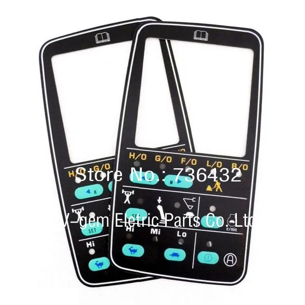 PC200-6 6D102 excavator monitor keypad sticker for Komatsu (english)