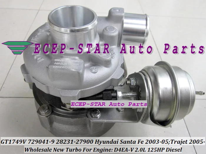 TURBO GT1749V 729041-5009S 28231-27900 729041-0009 Turbine Turbocharger For HYUNDAI Santa Fe Trajet Diesel D4EA-V 2.0L 125HP