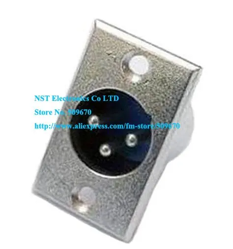 Free Shipping /5pcs/ XLR 3-Pin Male Chassis Panel Socket Speaker Audio Connector  New