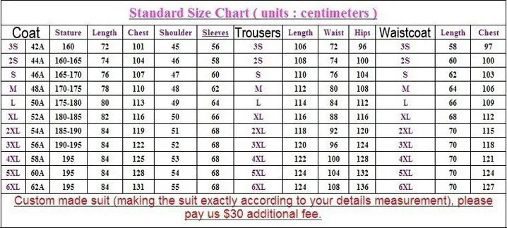 free shipping mens groom wedding dress wear suit bridegroom suits measurement chart