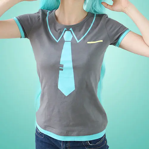 20sets lot hatsune miku cosplay clothes miku t shirt sk irt 2pcs largest shirt size