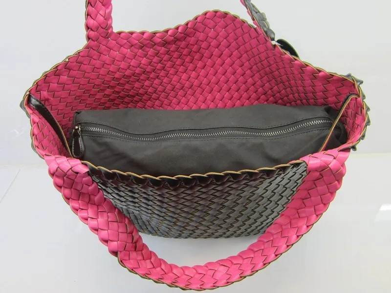 Nova moda feminina tecido saco duplo cores
