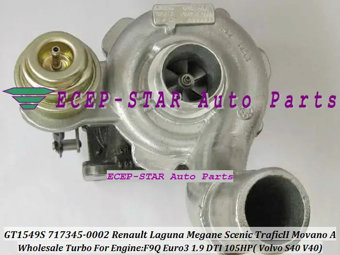GT1549S 717345-0002 703245-0001  Renault Laguna Megane Scenic Trafic II Opel Movano A Vivaro Mitsubishi Space Star Volvo S40 V40 1.9L DTI turbocharger