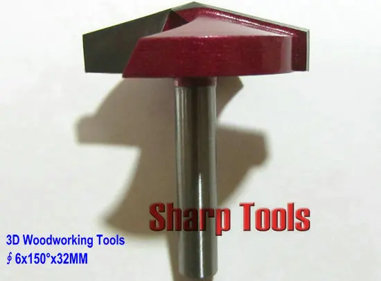 8mm Groove V Router Bit 6mm Shank 3D CNC Grabado Herramienta de Talla de Carpinter/ía de Fresa