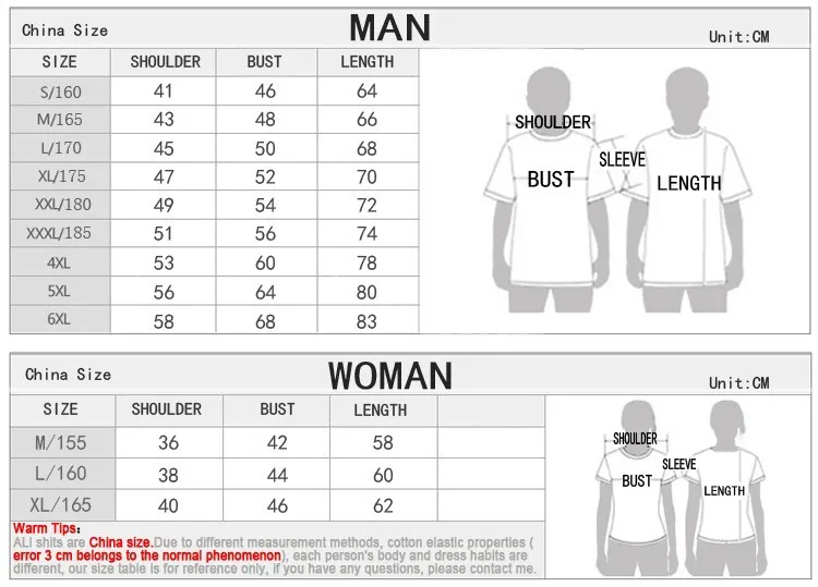 China Shirt Size Chart