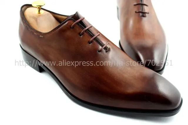 Free shipping custom handmade genuine calf leather men's oxford shoe color brown No.OX193 adhesive craft