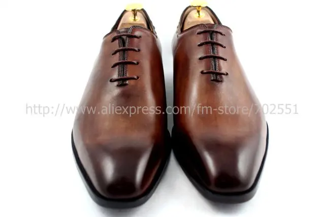 Free shipping custom handmade genuine calf leather men's oxford shoe color brown No.OX193 adhesive craft