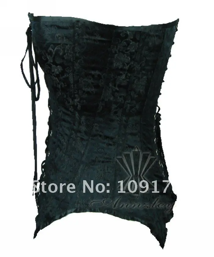 Black Steel Boned Waist Training Corset Top (1).jpg
