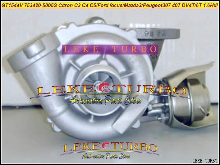 GT1544V 753420-5005S 753420 Turbocharger  Citroen C3 C4 C5 FORD C-Max Focus Mazda3 Peugeot 307 407 S40 V50 DV4T DV6T 1.6L Hdi (3)