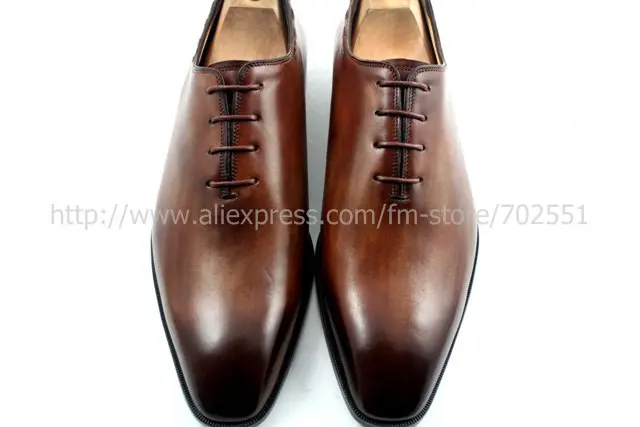 Free shipping custom handmade genuine calf leather men's oxford shoe color brown No.OX193 adhesive craft