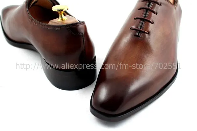 Free shipping custom handmade genuine calf leather men's oxford shoe color brown No.OX193 adhesive craft