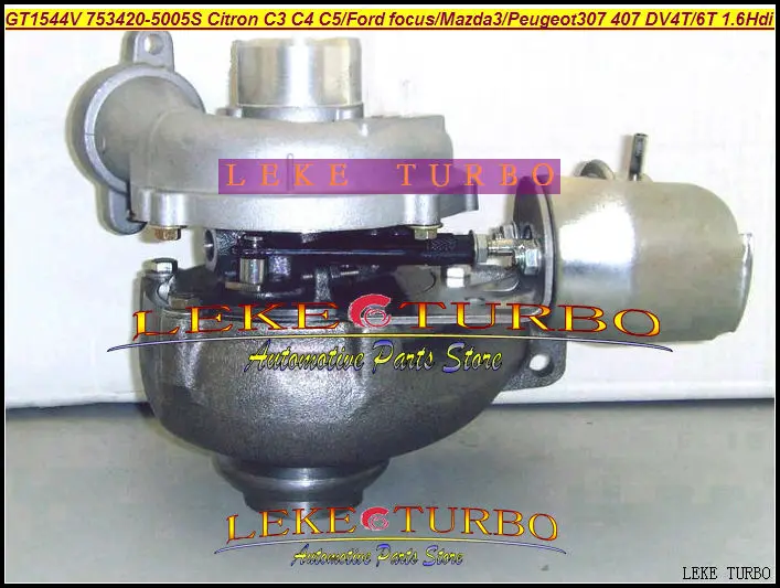GT1544V 753420-5005S 753420 Turbocharger  Citroen C3 C4 C5 FORD C-Max Focus Mazda3 Peugeot 307 407 S40 V50 DV4T DV6T 1.6L Hdi (4)
