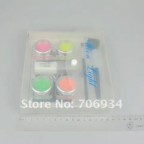 Wholesale glitter tattoo kit 4 Colors Supply Kit  Body Painting Tattoo Deluxe Kit Body Art Kit Fluorescent Panting Kit FBK4