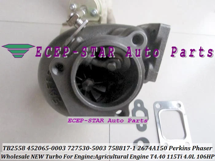 TB2558 452065-0003 727530-5003 758817-0001 2674A150 Turbo Turbine Turbocharger For PERKINS Phaser Engine T4.40 4.0L 106HP (1)