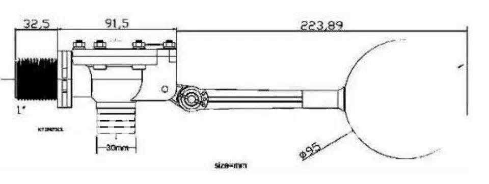 1"  plastic ballcock, dismantable float valve,water valve, water floating valve for trough