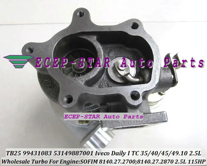 TURBO TB25 99431083 53149887001 Turbine Turbocharger for IVECO Daily I TC 115HP Engine SOFIM 8140.27.2700 8140.27.2870 2.5L (6)