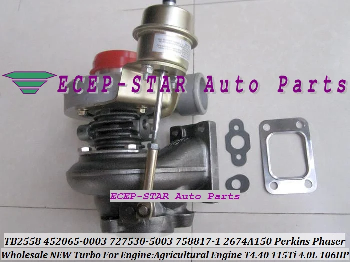 TB2558 452065-0003 727530-5003 758817-0001 2674A150 Turbo Turbine Turbocharger For PERKINS Phaser Engine T4.40 4.0L 106HP (2)