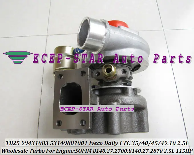 TURBO TB25 99431083 53149887001 Turbine Turbocharger for IVECO Daily I TC 115HP Engine SOFIM 8140.27.2700 8140.27.2870 2.5L