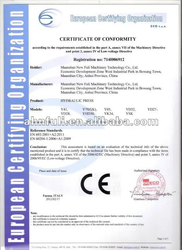 CE of hydraulic press xiao.JPG