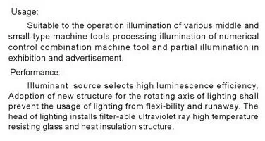 usage and specification