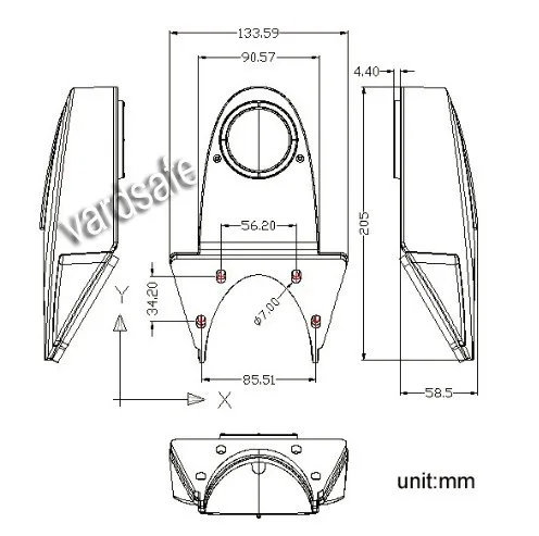 heavy duty rear view parking camera dimension 1OK  VS807