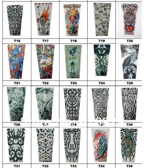 Tattoo Sleeves Outdoor Leg Men Tattoos Uv Sunscreen Cycling Arm Long Style Female Flowers Arm-32.JPG