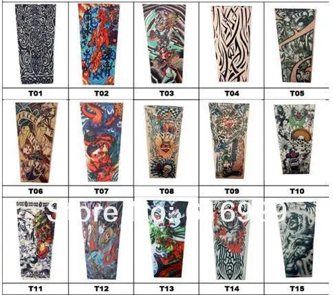 Tattoo Sleeves Outdoor Leg Men Tattoos Uv Sunscreen Cycling Arm Long Style Female Flowers Arm-31.JPG