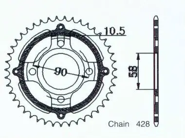 Speed-Breaking, 38 dentes, Honda CG125, DAELIM, HYOSUNG, KYMCO, ATU