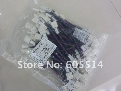 [Seven Neon]Free shipping 20pcs 5050 LED SMD RGB Strip connector with 14cm long cable