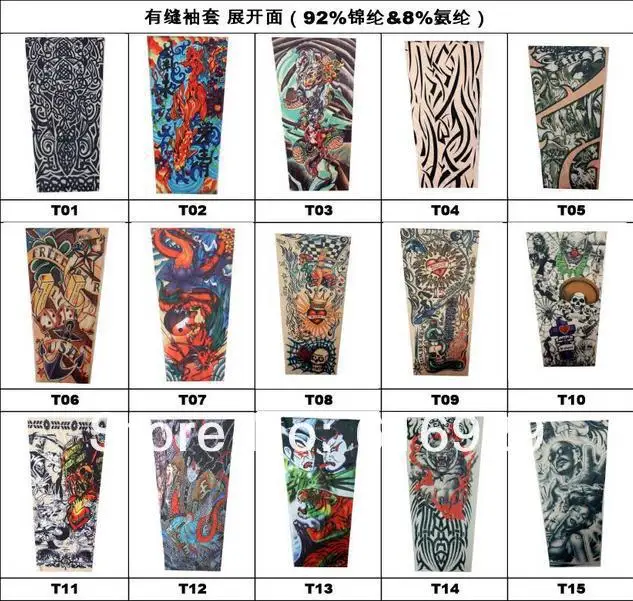 Tattoo Sleeves Outdoor Leg Men Tattoos Uv Sunscreen Cycling Arm Long Style Female Flowers Arm-333312332.JPG